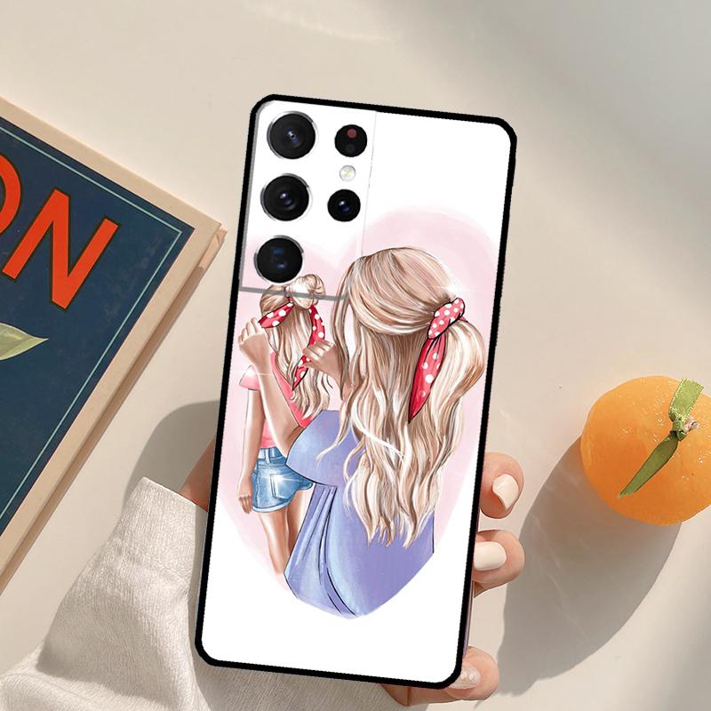 Mom and Daughter Phone Case For Samsung Galaxy S24 S25 S26 Ultra S20 S21 S22 S23 Plus S10 S25 FE Back Cover