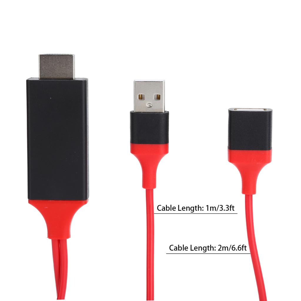 1080p TypeC Mobile Phone to HD Multimedia Interface Cable USB Adapter for    (Red )