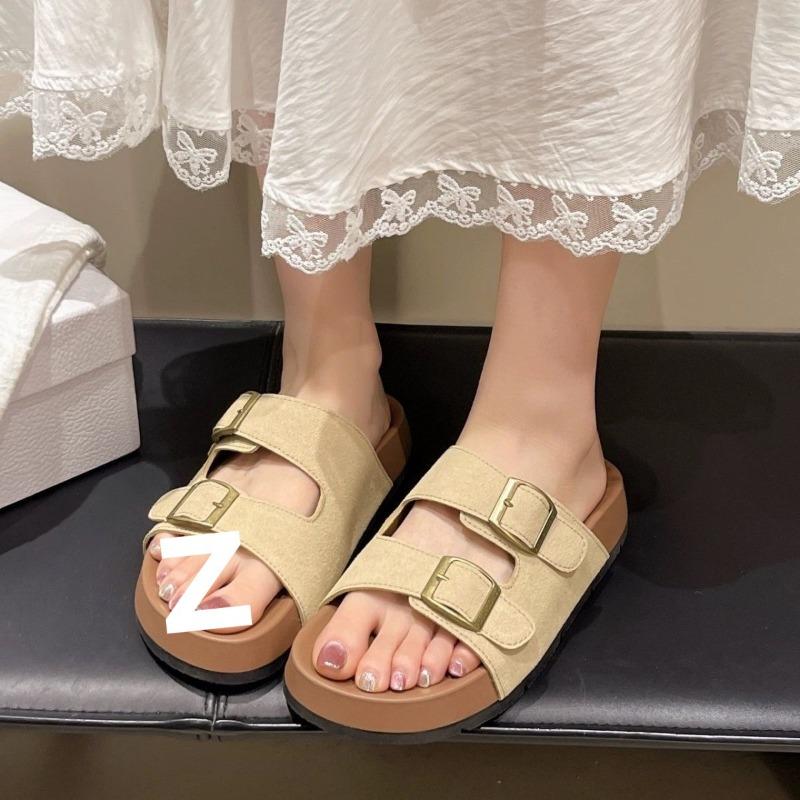Premium Thick-soled Slippers Women's Summer Wear Versatile Beach One-word Cool Slippers
