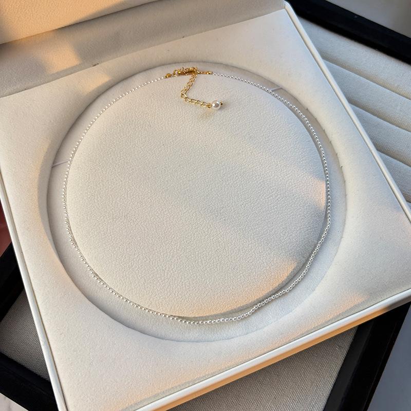 S Home Australia White Extremely Fine Pearl Necklace Women's Light Luxury Niche Temperament Beaded Clavicle Chain with Jewelry