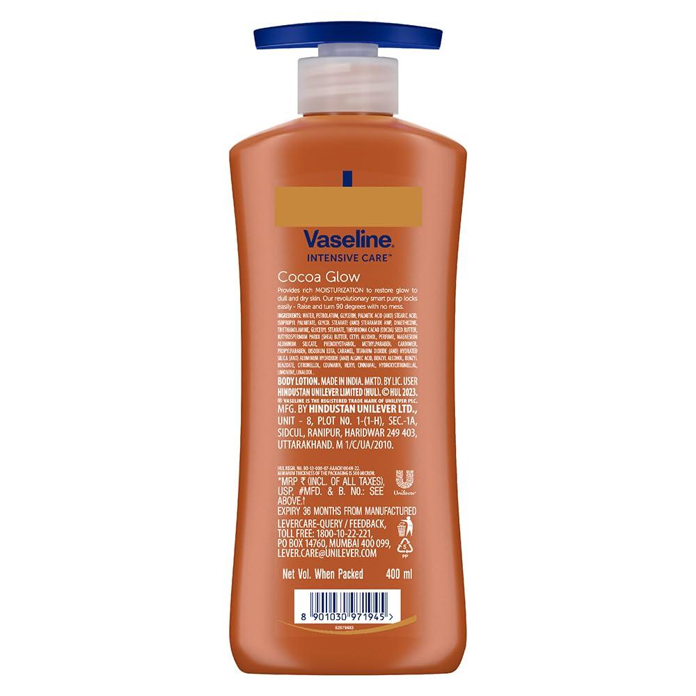 Vaseline Cocoa Glow Serum In Lotion 400 ml Body Moisturizer For Dry Skin Soft Smooth Radiant Finish