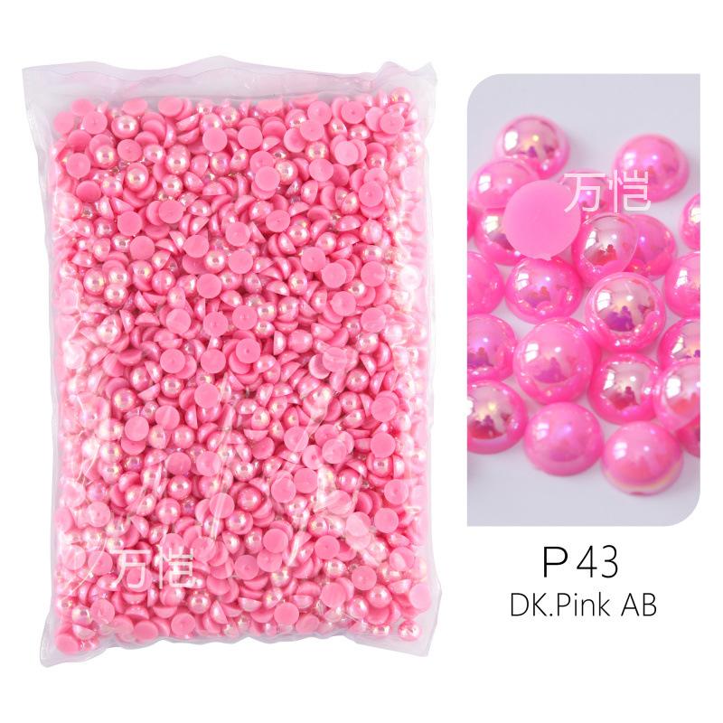 ABS Imitationsperle, Flachboden Halbrund Handyhülle Zubehör DIY Nagelkunst Perlen Schmuck Harzzubehör