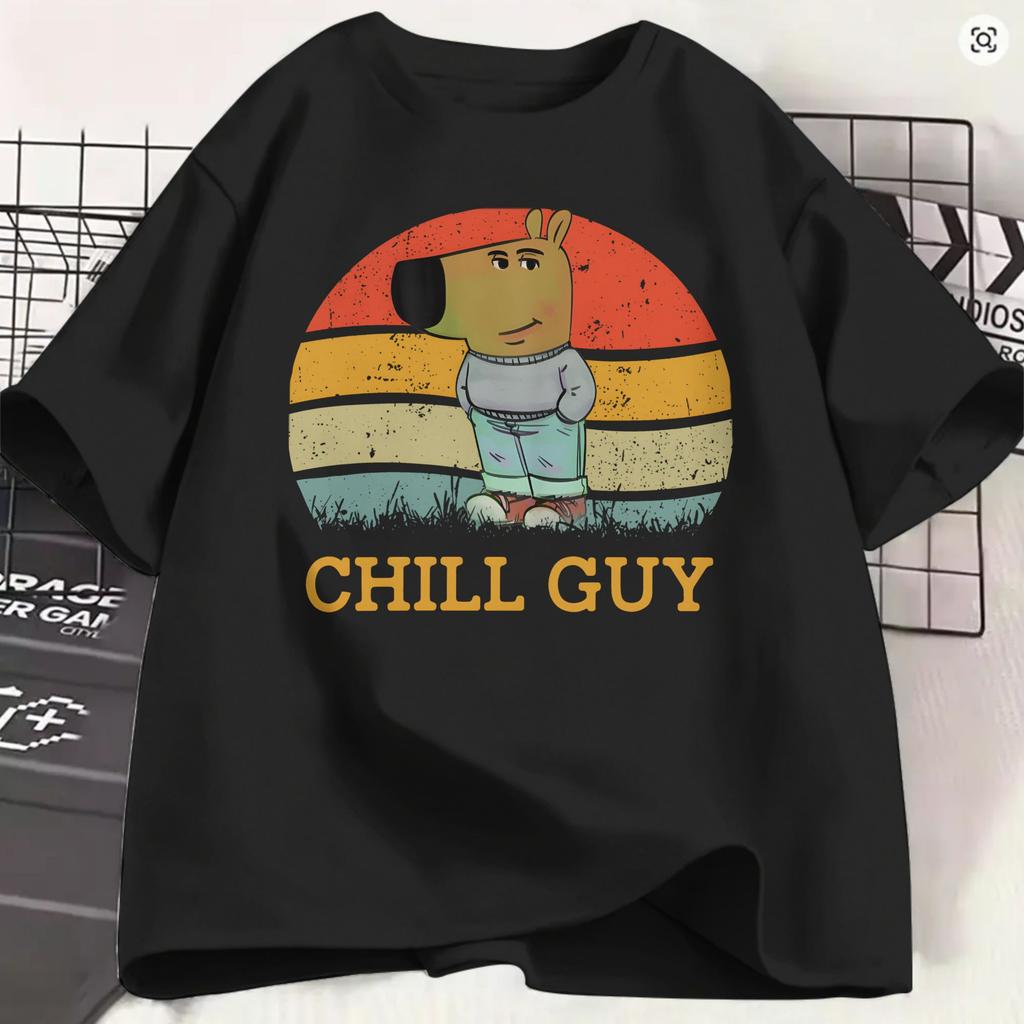 Chill Guys Unisexs T Shirt Just A Chill Girl Amazing Tees Short Sleeve Crewneck Tshirts Pure Cotton Printing Clothes