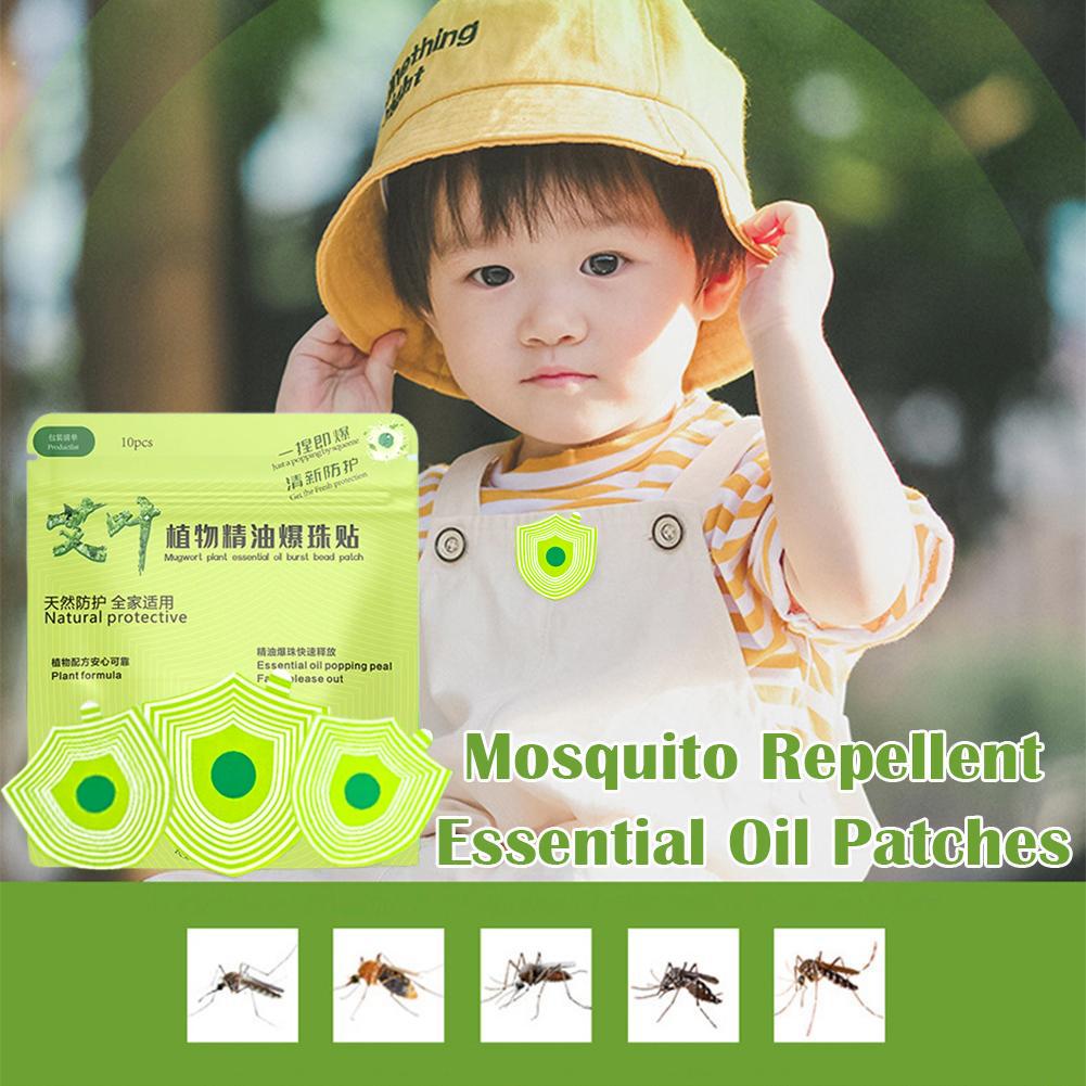 10PCS Anti-Mosquito Patch Plant Essential Oil Long-Acting Portable For Adult Babies Mosquito Paste Non-Irritating Outdoor Use