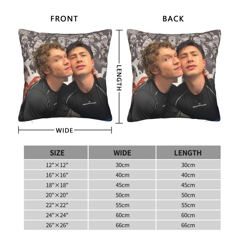 Heated Rivalry Square Pillow Case Hockey Romance Cushion Cover Vintage Polyester Decorative Pillowcase For Home 40X40Cm