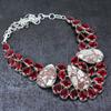 Natural Wild Horse,Garnet Handmade 925 Sterling Silver Jewelry Necklace 18" W4q33