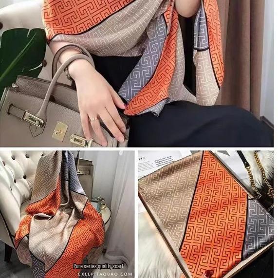 Gardenia Brocade Women's Versatile Scarf: Decorative Shawl, Sun Protection, Beach Towel