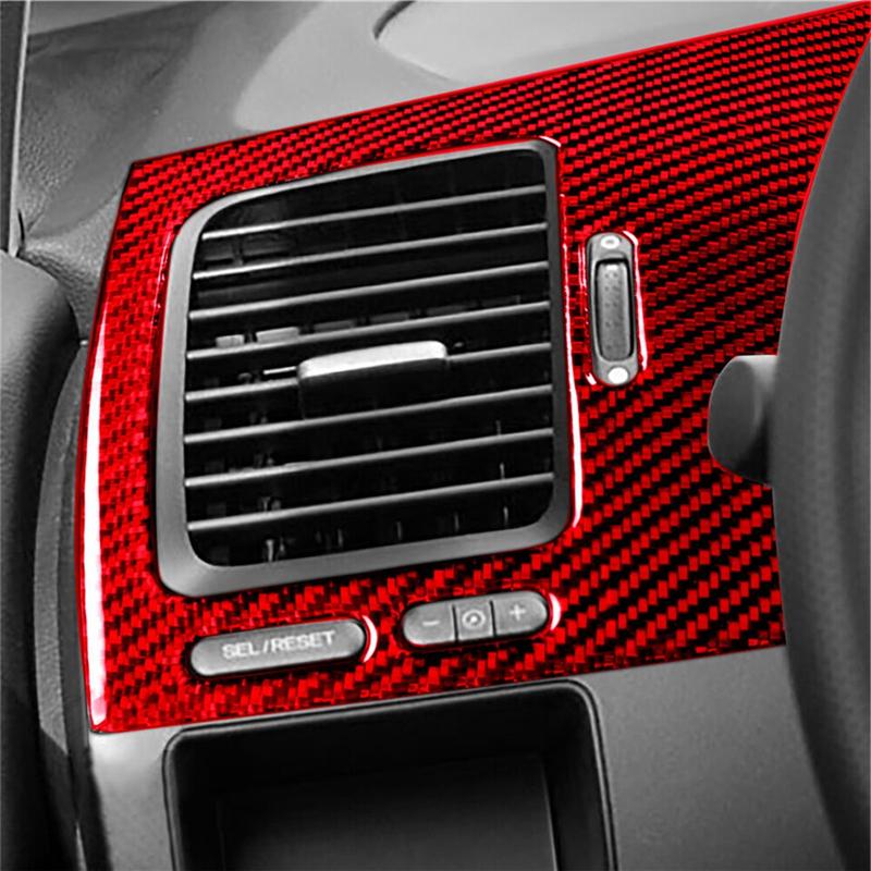 For Honda Civic 8Th 2006-11 Red Carbon Fiber Driver Side Air Vent Cover Trim Accessories