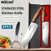 WXCOO Stainless Steel Kitchen Knife Professional Japanese Knife Fruit Peeler Santoku Fish Slicing Knifes Ergonomic Wood Handle