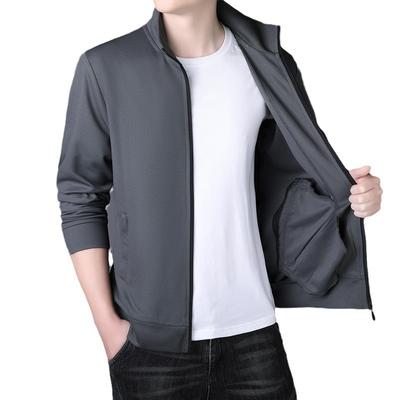 Orta Yaşlı ve Genç İnsanlar, İş, Eğlence, Spor, Erkekler İçin Dik Yaka Ceket İçin Sonbahar İnce Fermuarlı Kazak