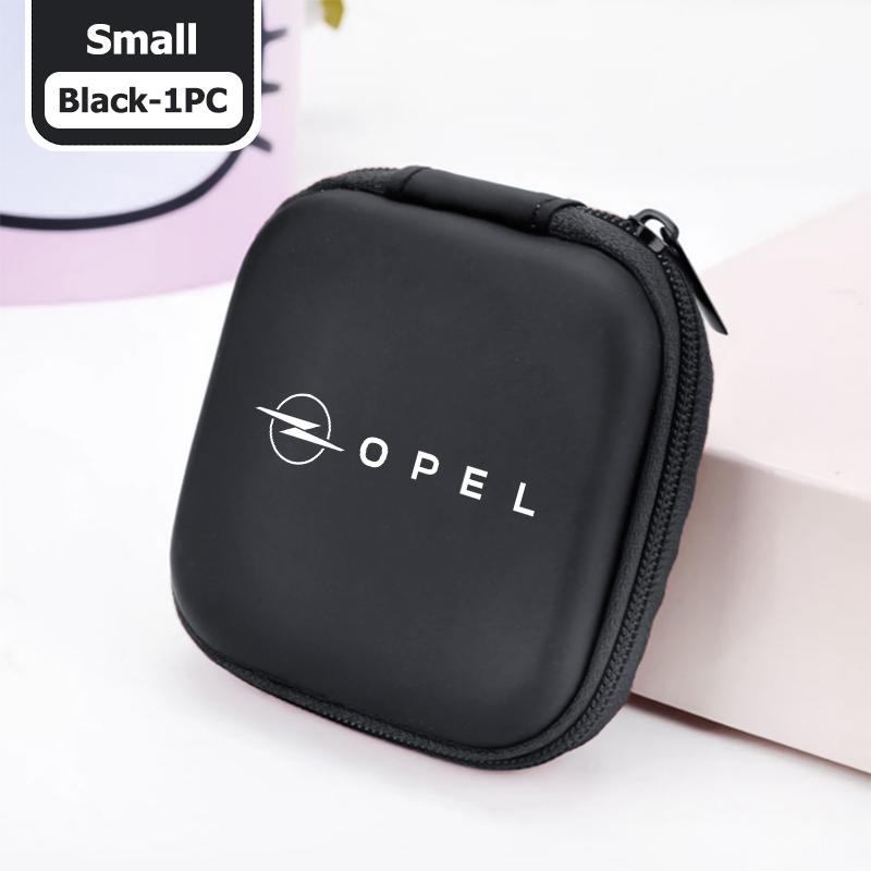 Car Logo EVA Headset Data Cable Holder Headphone Carry Bag For Opel Astra G H J K F Corsa D Zafira B Insignia Mokka Regal