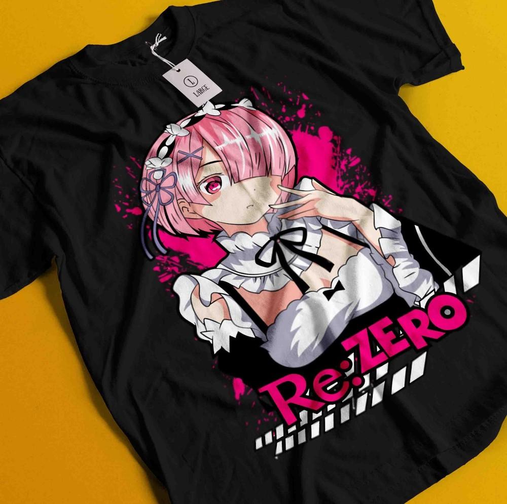 

Re Zero Shirt Emilia Tshirt Ram T-Shirt Subaru Anime Waifu Japanese Manga Gift 4XL