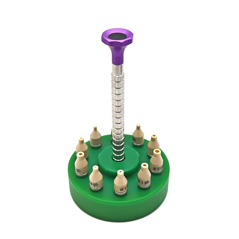 

1 Набор Высокоточный Инструмент для Установки Стрелок Часов 10 Размеров Установочный Пресс Прессер Установщик Инструменты для Ремонта и Установки Часов Для Часовщика зелёный