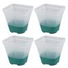 12pcs Reusable Plastic Nursery Pot with 12 Labels Drainage Holes Soft Silicone Base Flower Nursery Pot for Garden Green
