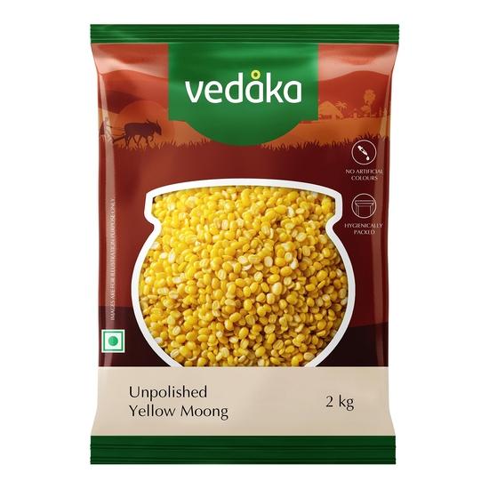 Vedaka Popular Unpolished Yellow Moong Dal | Naturally Rich In Protein | Naturally Cholesterol Free | 2 Kg