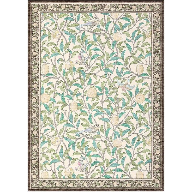 

Living Room Carpet Large Size Bedroom Bedside Floor Mat Black Floral Print Design Machine Washable Non-slip Rug Home Decor Rugs 50x80cm