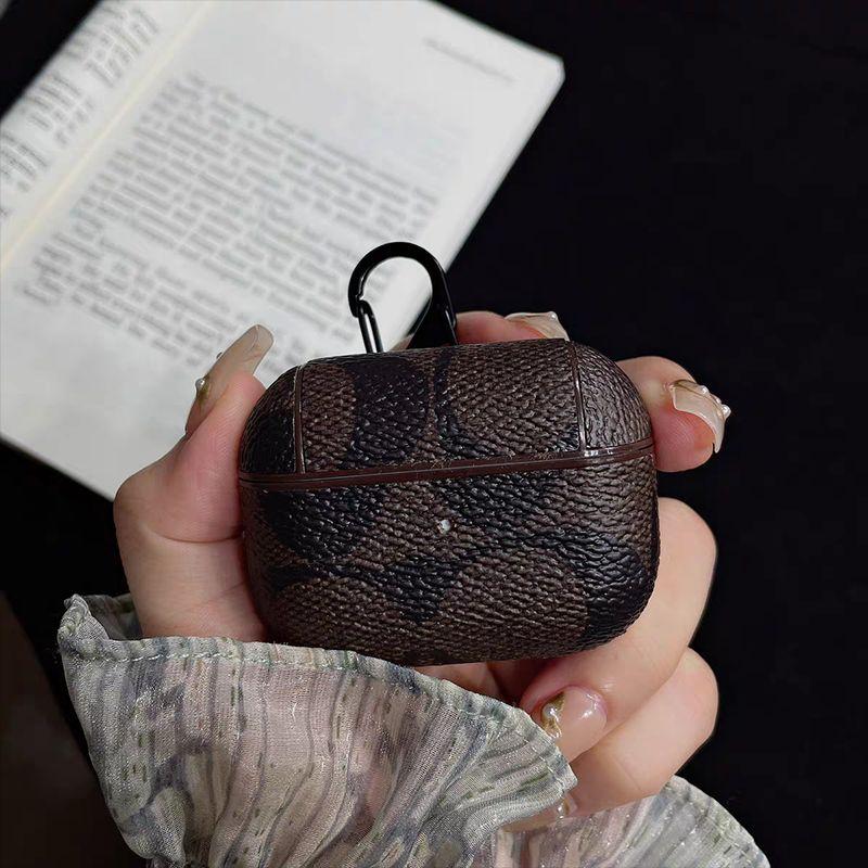 

Кожаный чехол для наушников Второе поколение Третье поколение Pro2 Причудливый 4-е поколение Декоративный Кибер-стиль знаменитости Ударопрочный Мужской и женский парный Apple AirPods Classic Brown C presbythan + Hook