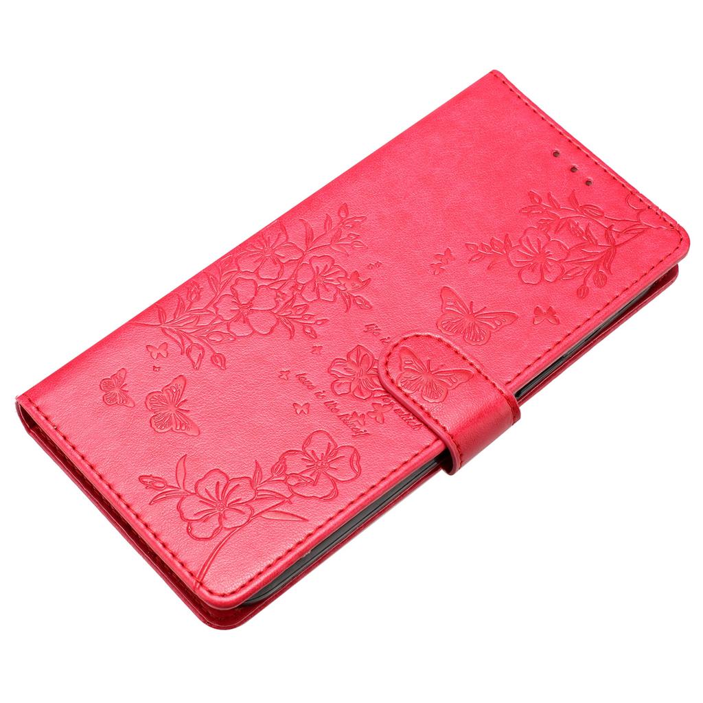 For Google Pixel 8 Pro Wallet Case Butterfly Floral Imprint Leather Phone Cover with Stand
