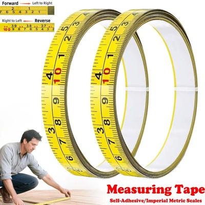 Steel Metal Tape Measure Self-Adhesive Left-Right Reading Ruler Workbench Ruler Woodworking