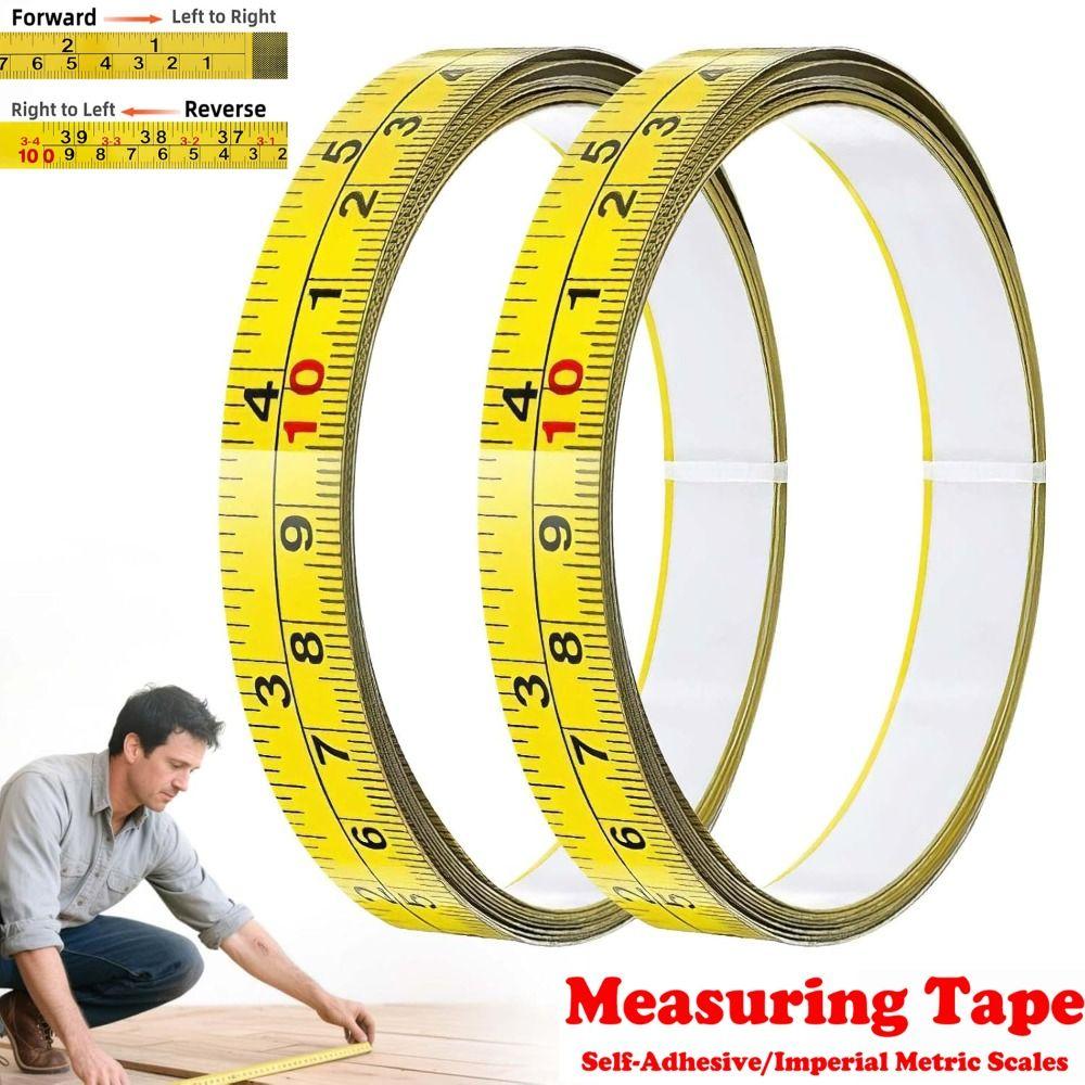 Imperial and Metric Scales Metal Tape Measure Self-Adhesive Left-Right Reading Ruler  Woodworking