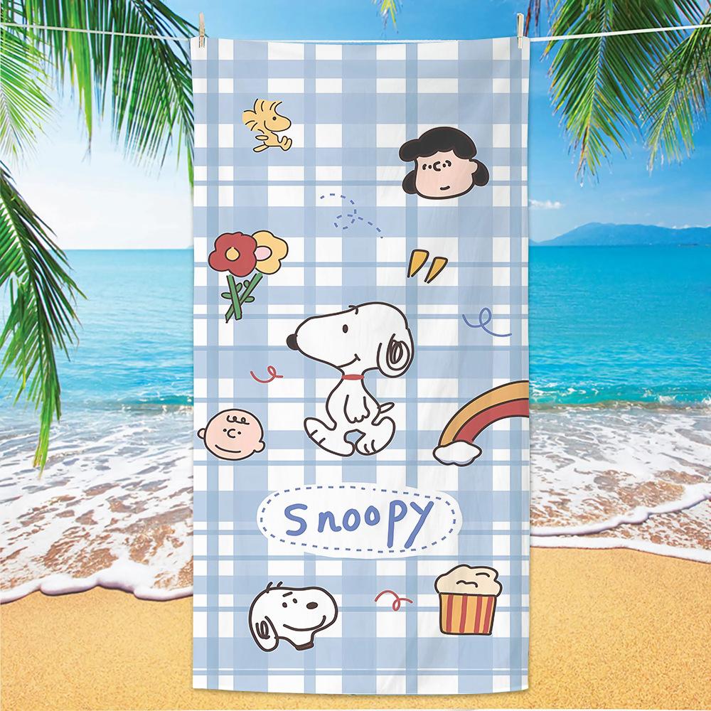 Snoopy Microfiber Beach Towel Cartoon Class A Beach Towel Summer Beach Towel Comfortable Beach Towel Soft Beach Towel W30*H60(CM)