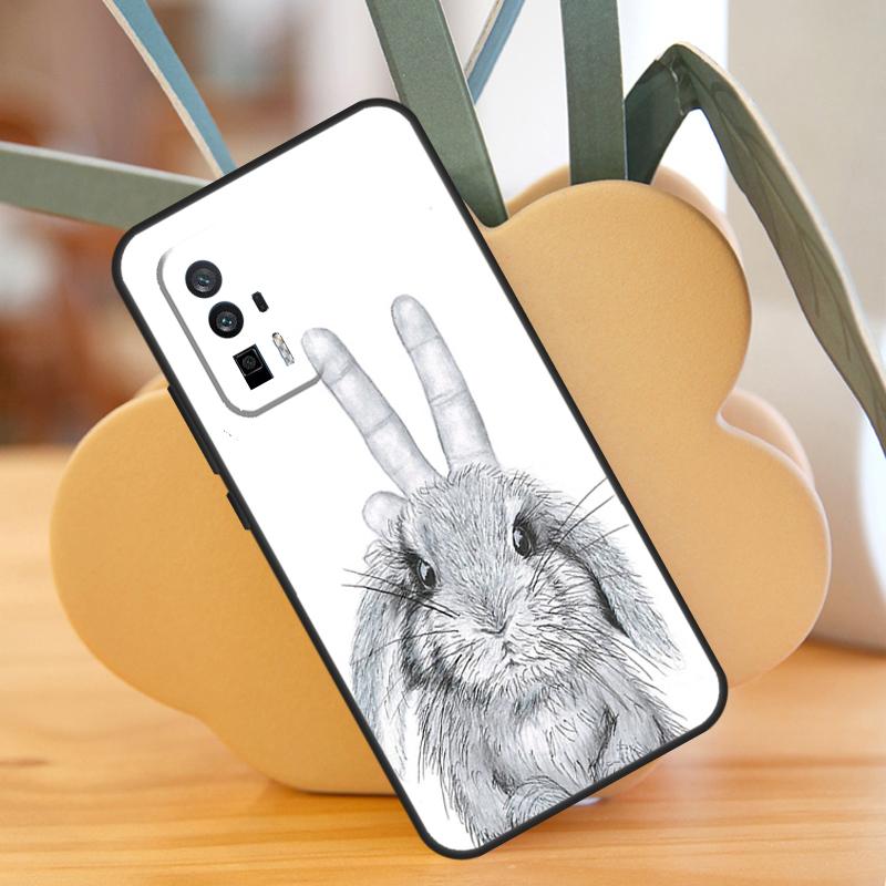 Cute Bunny Rabbit Case For POCO F6 Pro X6 X5 X3 F3 F5 M6 M5s Xiaomi 13T Pro 11T 12T 12 13 Lite 14 Ultra Cover