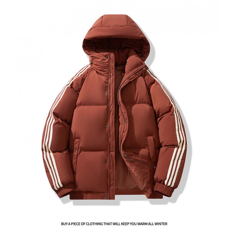 

Зимняя куртка с капюшоном и хлопковой подкладкой 2023 года — повседневная и теплая верхняя одежда 4XL малиновый