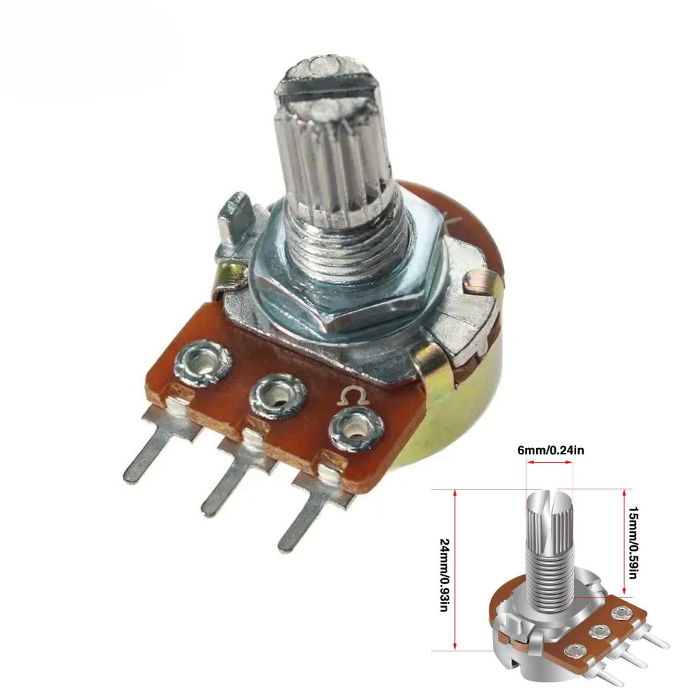 15mm 3pin WH148 Linear Taper Rotary Potentiometer Resistor 1K 2K 5K 10K 20K 50K 100K 250K 1M Ohm Kit With Nuts And Washers