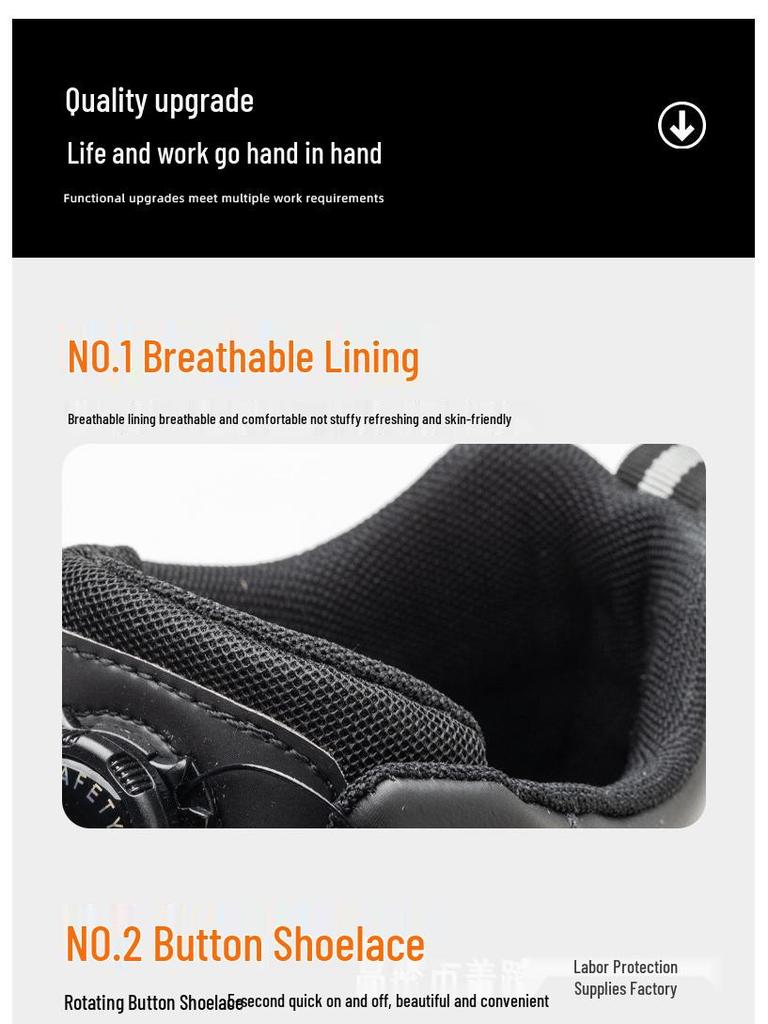 Cross-Border Steel Toe Work Boots: Anti-Smash, Anti-Puncture, High-Top Ankle Support for Men's Comfort and Durability.