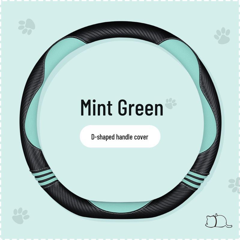 FSB Cartoon Cat Carbon Fiber Steering Wheel Cover – Cute, High-End, Sporty Design