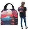 Japan Sakura Cherry Blossoms With A Red Rising Sun Insulated Lunch Bag for Women Kids Food Boxes Thermal Lunch Box Tote