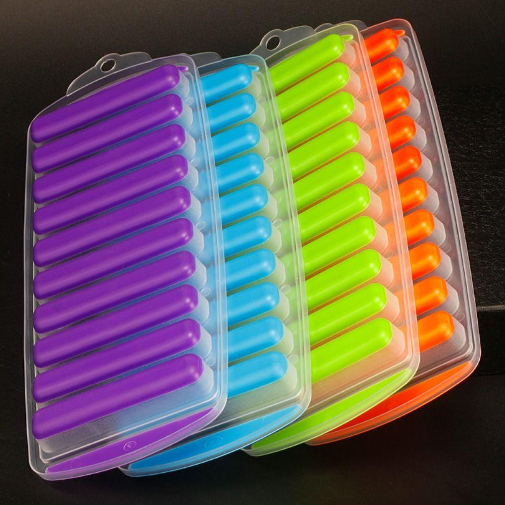 TPR Ice Cube Tray with Lid Ice Maker Portable Ice Stick Tray Mold  Kitchen Accessories