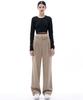 MALOUPE 2114 Single-Pleat Wide Pants (Beige)