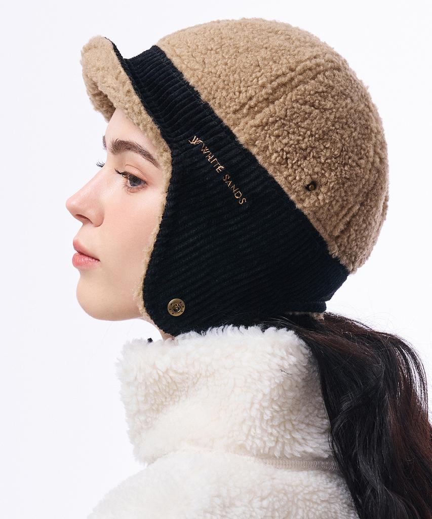 Hwaiteusaenjeu Corduroy Short Fleece Earmuff Cap Harcot (6 Colors)