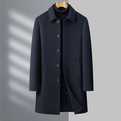 Autumn and Winter Medium-length Double-sided Lapel Men's Coat In Winter New Solid Color Warm High-end Dad Top