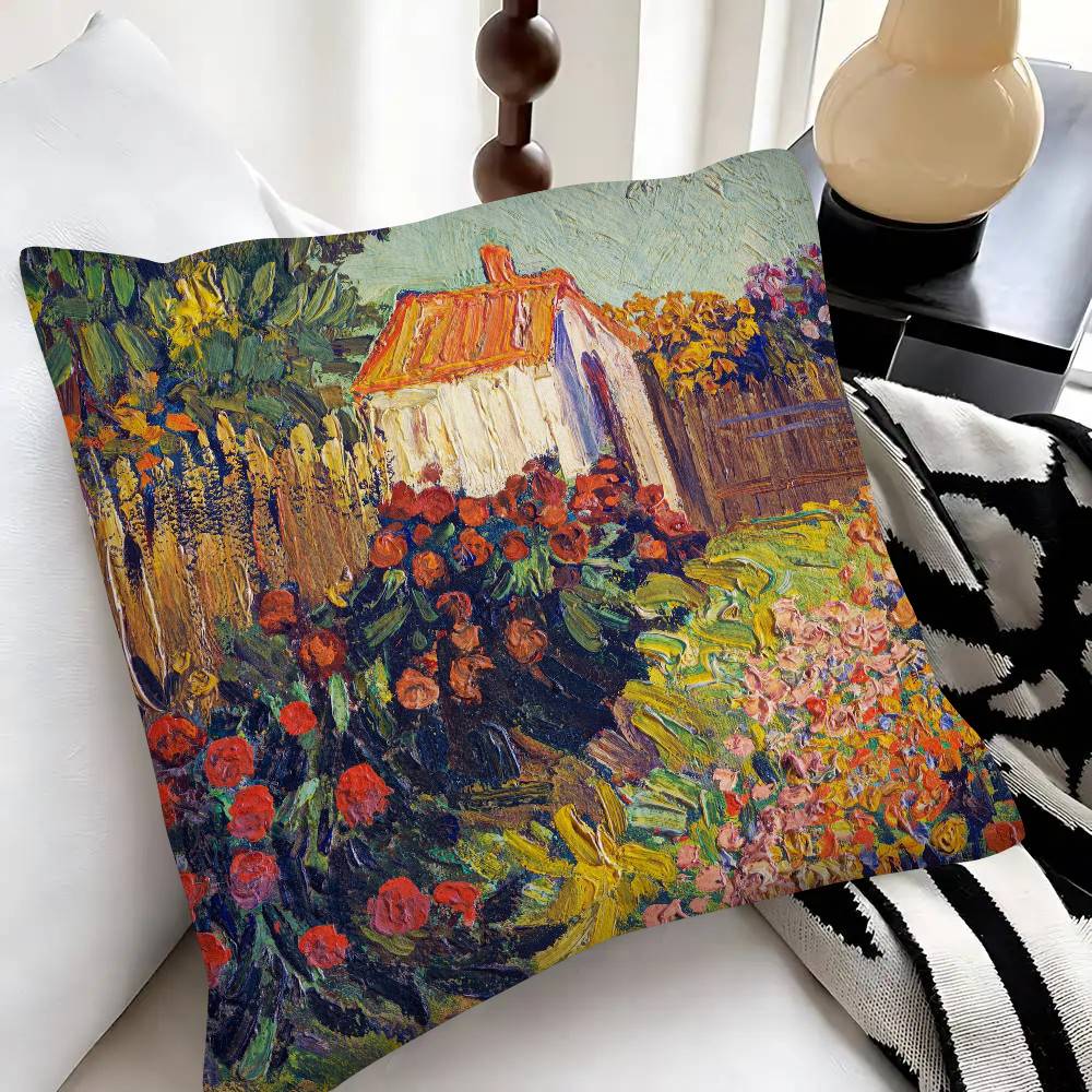 Van Gogh Art Pillow Case Fashion Square Pillowcase Bedroom Sofa Room Ins Decoration Leisure