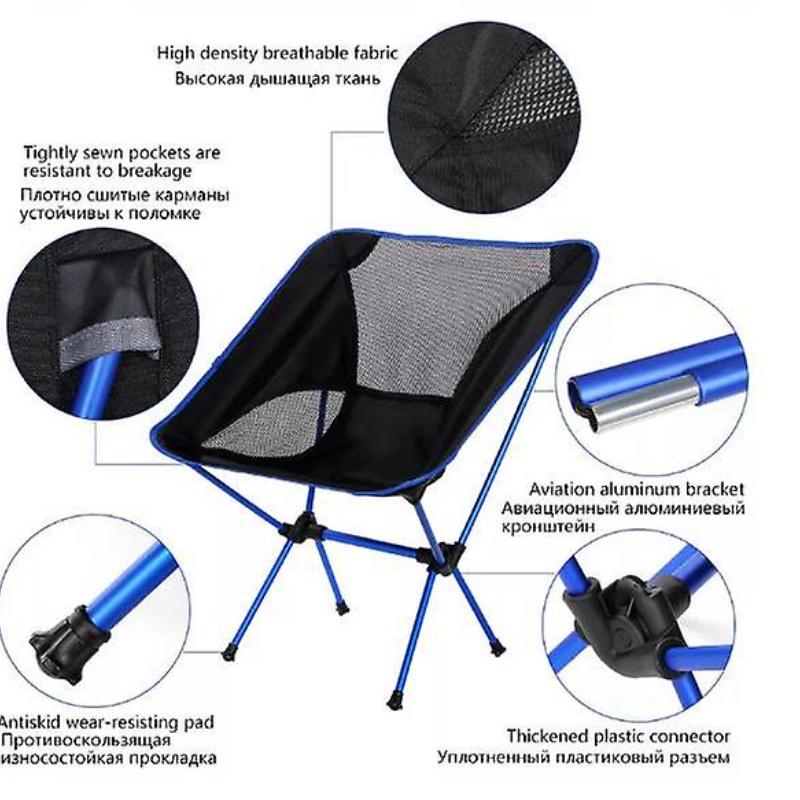 Chaise pliante d'extérieur portable tube en aluminium pêche camping plage