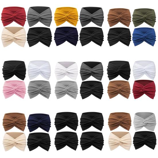 4 bucăți bentită elastică moale, cu design bun cu nod elastic, bandă de păr, culoare solidă, elastică, lavabilă, accesoriu de păr