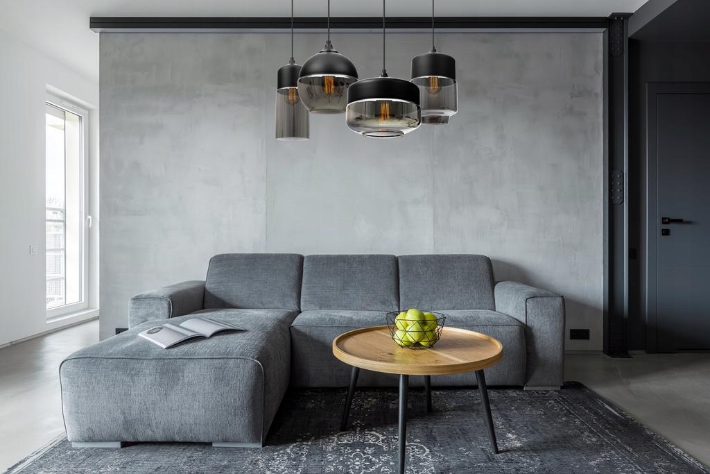 Lampa Sufitowa Wisząca Plafon Szklany Klosz Led