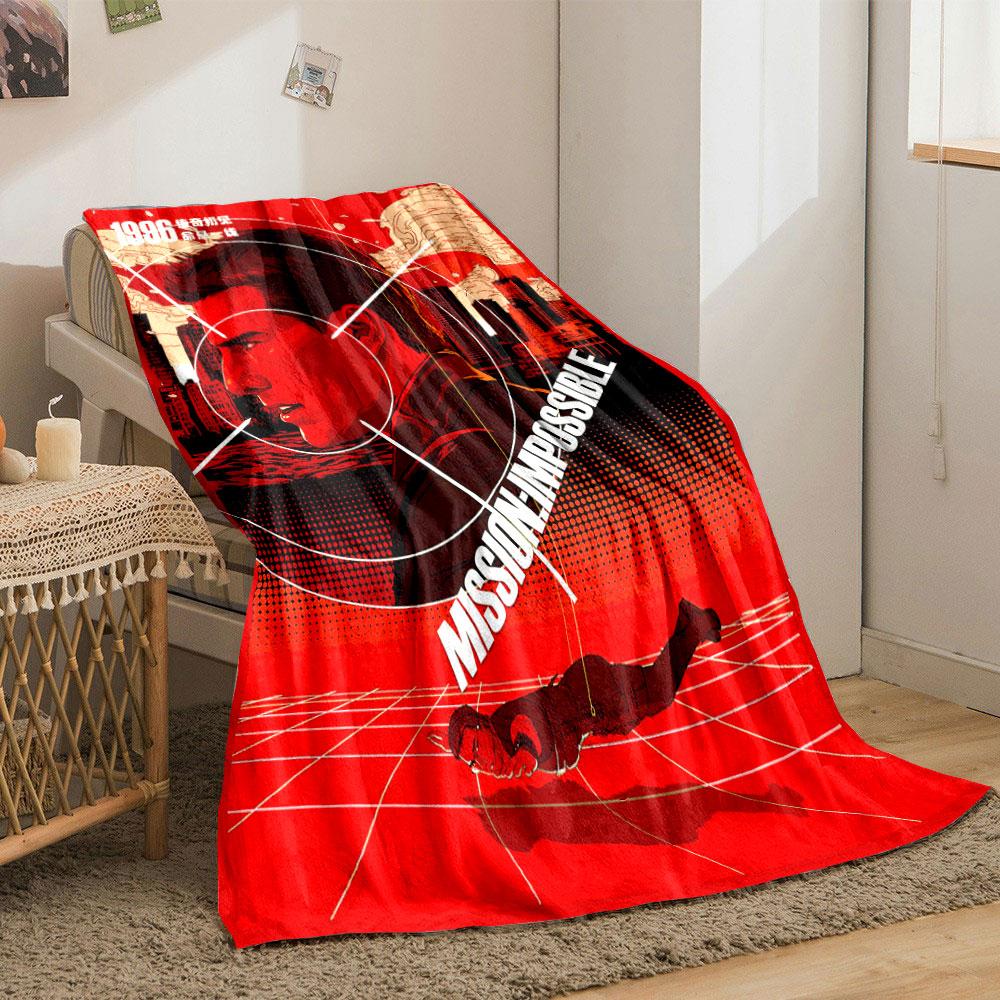 Timeless Mission Impossible 1996 Red Fleece Blanket, Cozy Fleece Throw for Family Nights, Super Soft Fleece Blanket for All Seasons