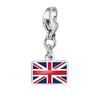 Silver Flag Pendant For Women Men DIY Making Flag Charm Bracelet Accessories Jewelry Neckalce