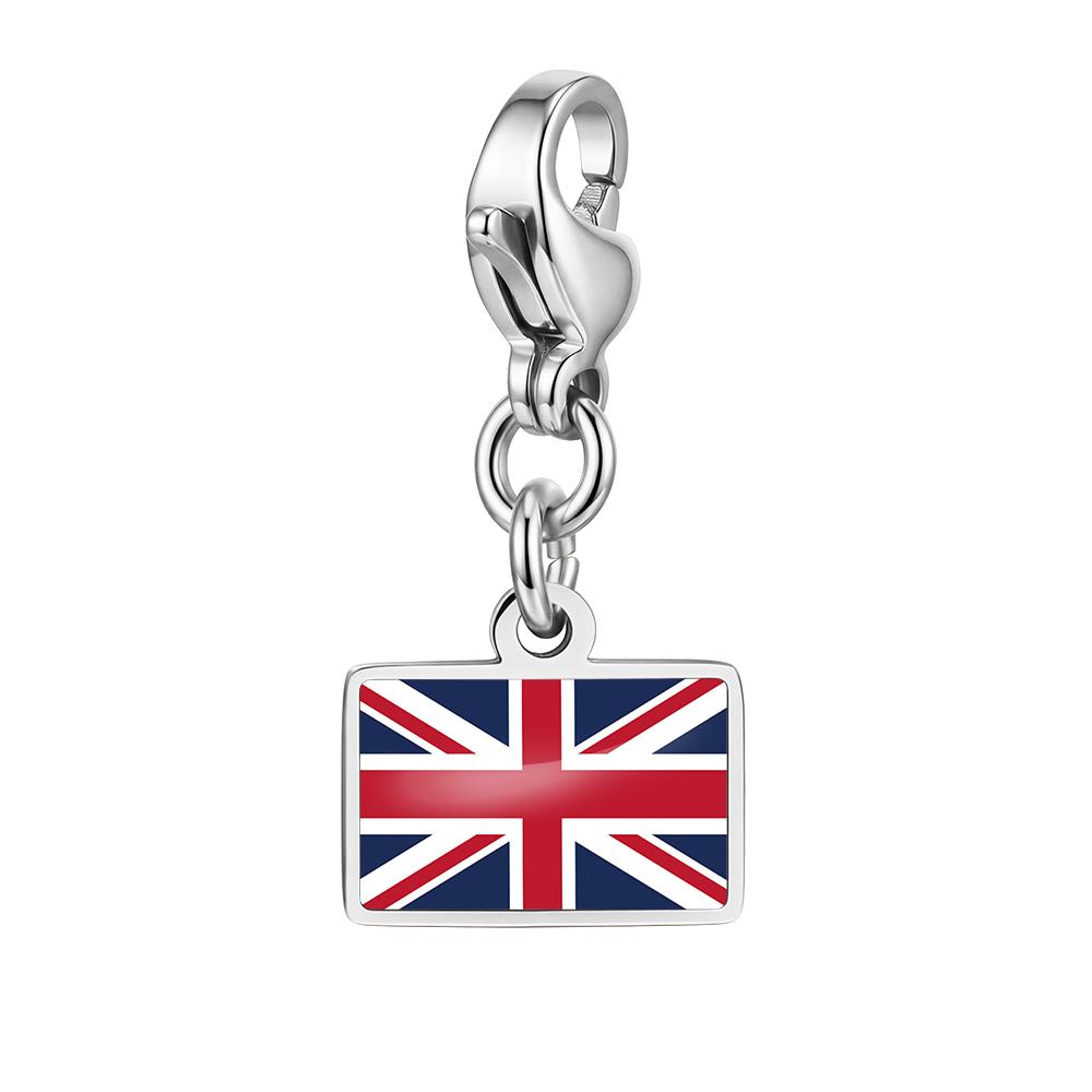 Silver Flag Pendant For Women Men DIY Making Flag Charm Bracelet Accessories Jewelry Neckalce