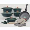 Zestaw 18-elementowych nieprzywierających naczyń kuchennych Donnor z kamienia maifanowego z aluminiowymi pokrywkami