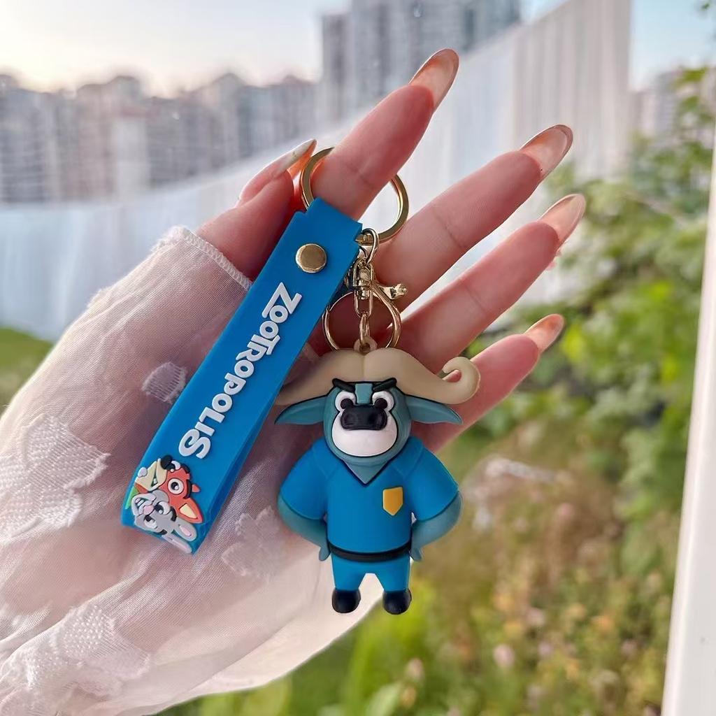 Cartoon Crazy Zootopia PVC Keychain Cute Judy Nick Fox Nick Backpack Keychain Hanging Decoration Small Gift Toys Anime Cartoon