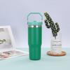 30 Oz Stainless Steel Travel Tumbler With Handle Straw Lid Car Outdoor Use Insulated Water Bottle