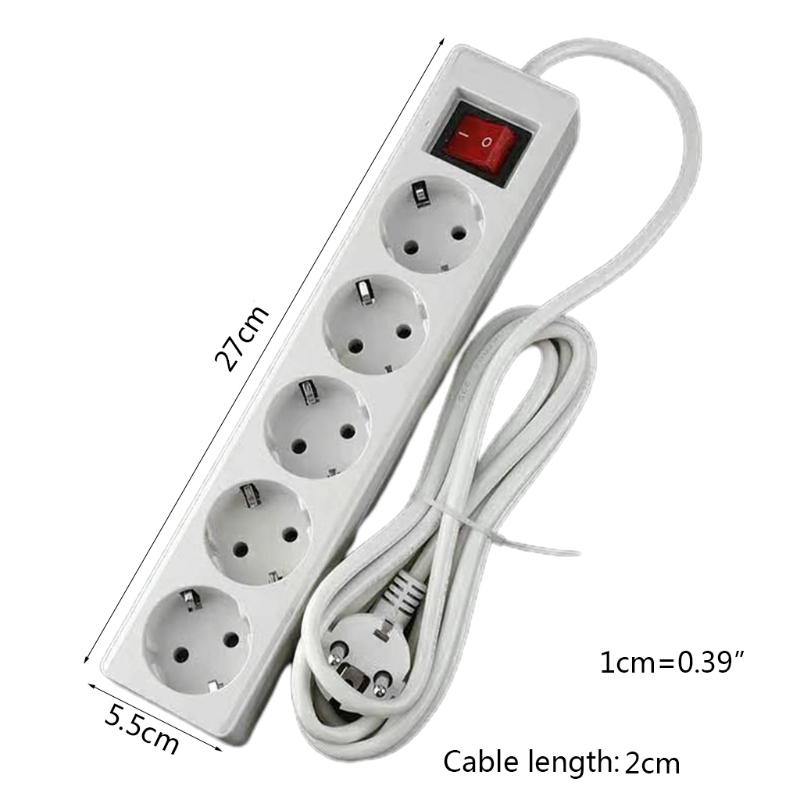 2-Pin Mehrfachsteckdose EU-Standard Deutscher Typ Adapter 3/4/5-fach Wandsteckdosen-Verlängerung Mehrfachsteckdose für den Familiengebrauch