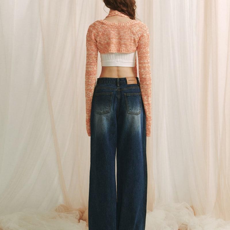MEENDERI SLUB KNIT LONG SCARF - SALMON