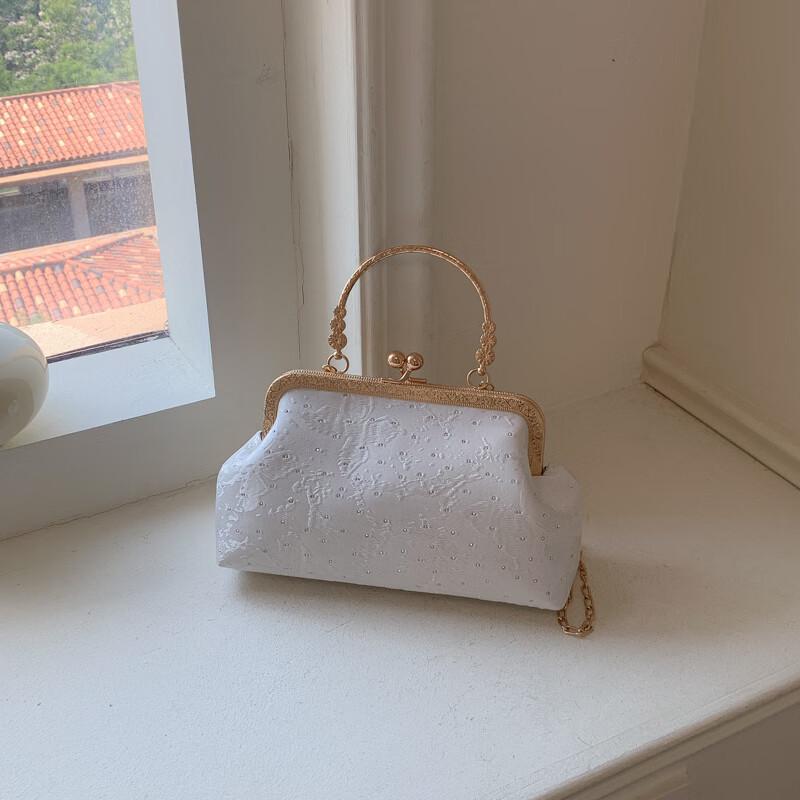 OGAR French Elegant Jacquard Kiss-Lock Crossbody Bag Crossbody Bag