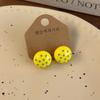 Temperament Polka Dot Earrings Flower Jewelry Gift French Style Round Stud Earrings  Lady