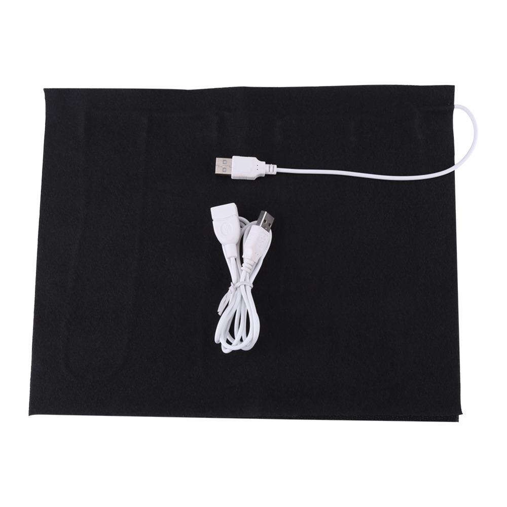 Carbon Fiber USB Heating Pad 5V 2A Adjustable Temperature Carbon Fiber Heating Mat Black Portable Electric Heating Film
